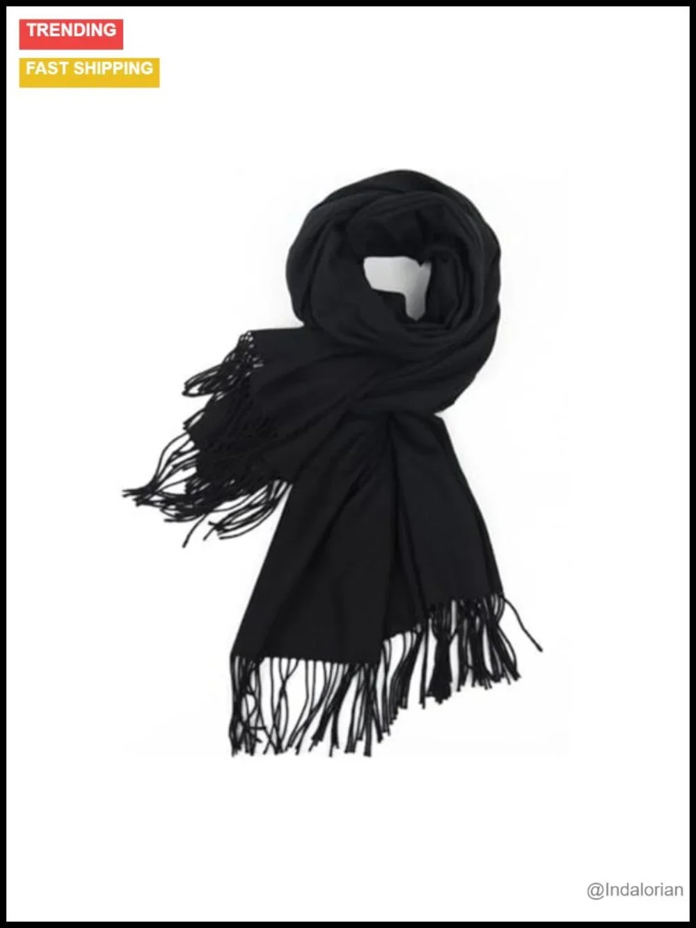 Oversized Tassel Scarf Wrap Extra Long Soft Polyester Shawl for Winter Evening